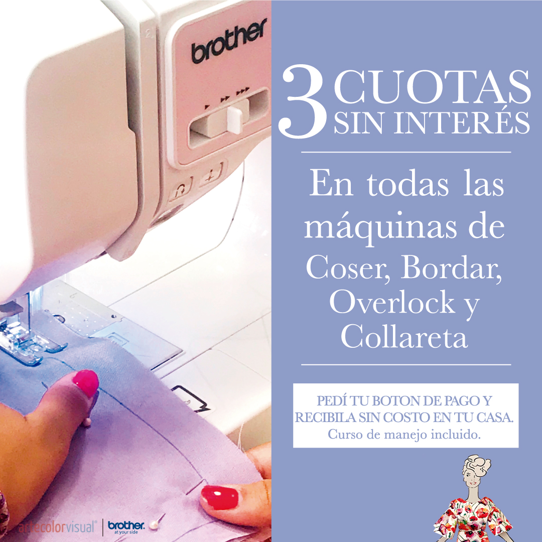 ArtecolorVisual's tweet photo. Así como nos lo pidieron, sigue la promo 3 cuotas sin interés. Máquinas de Brother: Coser, Bordar, Overlock y collareta. Pedí tu bot'on de pago y recibila sin costo en tu casa. 
.
@brother.identificacion_ar @brothermoda_ar
#brothermoda #brotherinspira #collareta https://t.co/aoHBh7N3n7