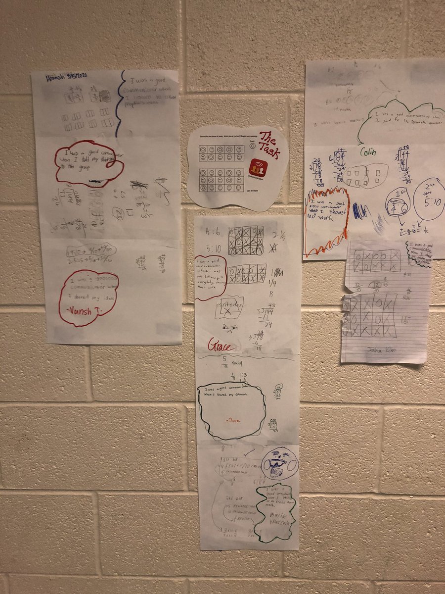 MathMosby's tweet photo. #mosbyPOG #fcpsPOG  Love it when kids have such good insight into the POG skills that help them deepen their understanding of the math at hand! They’re so metacognitive - they really understand what communication skills helped them reason through a ratios task! https://t.co/NrEfj0Ytov