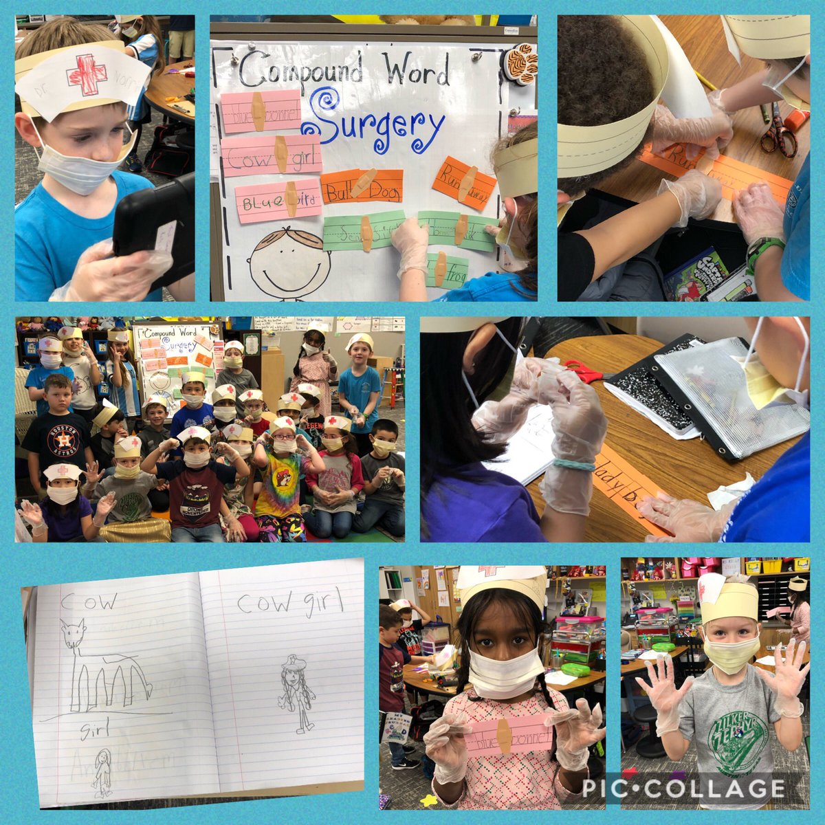 TeamKelly2nd's tweet photo. Compound Word Surgery in OR 203! #fielderpride #learningisfun #readingstrategies #couldtheybeanycuter #firstisbest #compoundwordsurgery https://t.co/wdvvHMqqbJ