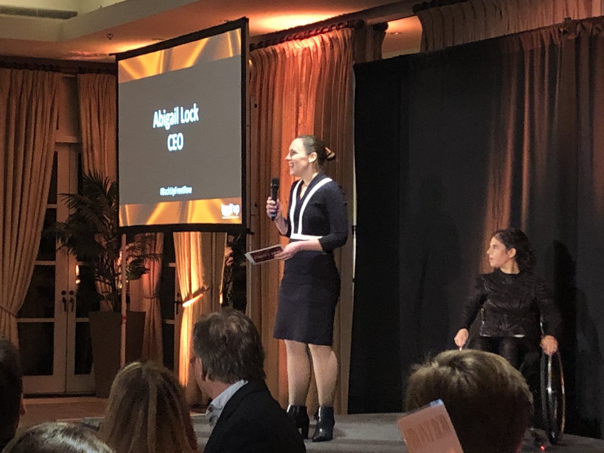 backuptrust's tweet photo. Our fabulous MC for the evening, Yasmin introduces our CEO, Abigail who opens up the evening! #BackUpFrontRow https://t.co/jc922NpdO0