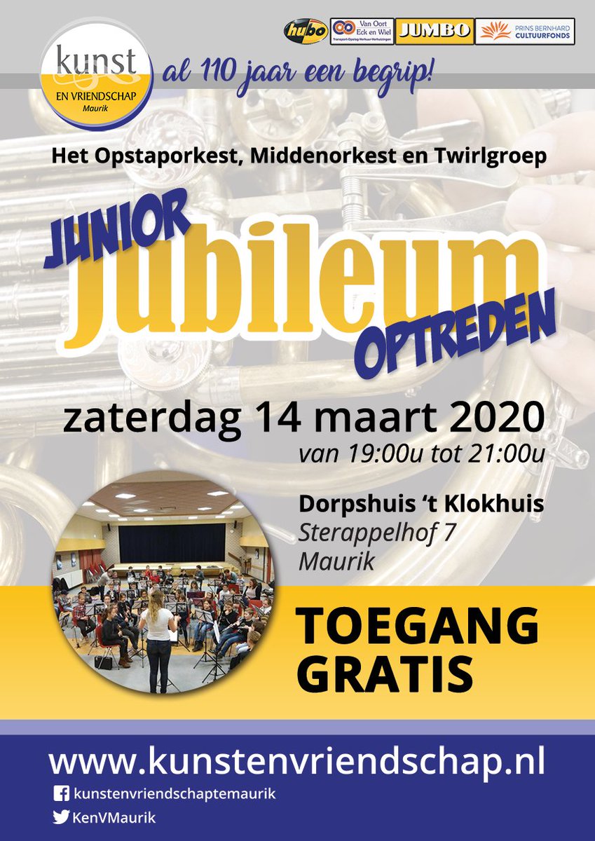 KenVMaurik's tweet photo. 14 maart zal het junior jubileum optreden plaats vinden, door de twirlgroep, het opstap- en middenorkest! Graag zien we u dan! @gemeenteburen #jeugd https://t.co/zcGvSTdtum