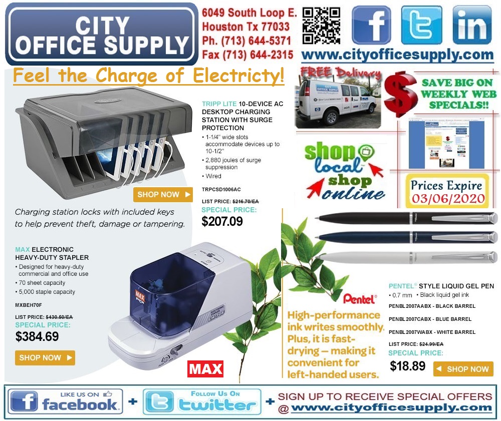 cityos's tweet photo. #ThursdayThoughts: #FeelTheElectricity of @MaxUSACorp #HeavyDuty #ElectricStapler & #ChargeUp with @TrippLite 10-Device #ChargingStation #WeeklyWEBSpecial @ https://t.co/zb4z5RaOwd https://t.co/YMjTt2gzLn https://t.co/TKOfLHGEkw