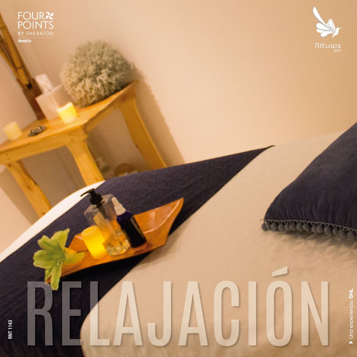 ESTE ES TU MOMENTO...

Que mejor manera de pasar el pico y placa ambiental...
Relájate en nuestro spa, déjate consentir.

RESERVA: (4) 319 7400
Whastapp (+57) 314 446 86 48
Correo: reservas@fourpointsmedellin.com

#experienciasdeviaje
#fourpointsmedellin
#Ritualsspa