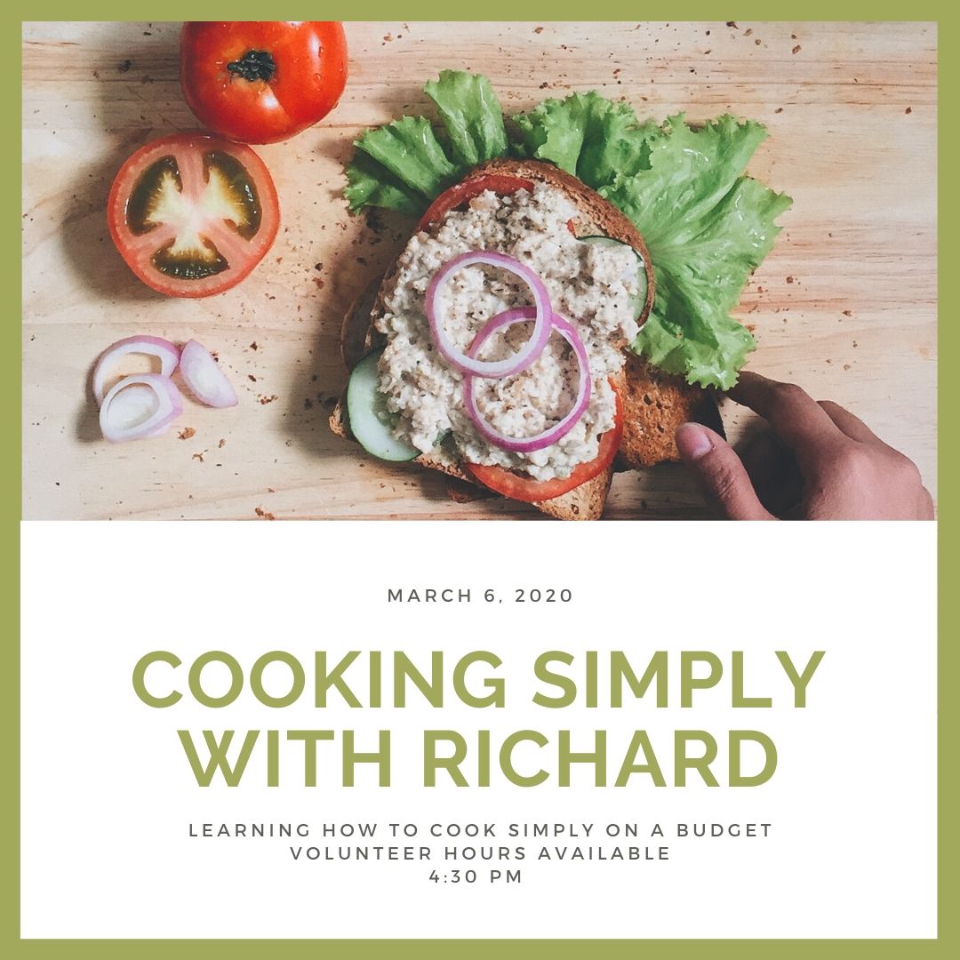 Join us tomorrow at 4:30 PM for Cooking Simply with Richard. We will be making chicken quesadillas 🤤 help us create this tasty dish, learn a new skill and gain volunteer hours! For more info, call 905-629-1873 x 300 #DBNC #NYCE #Dixiebloorcentre