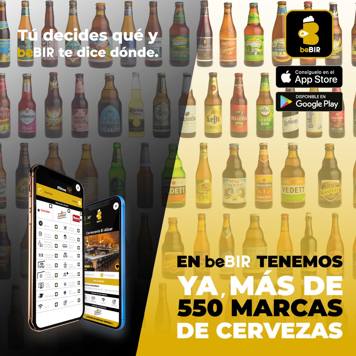 bebirapp's tweet photo. 🍻550!Sí, en @bebirapp tenemos ya una gran cantidad de marcas de cervezas. Descárgate nuestra app y encuentra dónde tomarte tu cerveza favorita o descubrir nuevas.😎🍺
https://t.co/RNTVDTbQ0o
#beBIR #app #cerveza #filtros #cervezaartesanal #glutenfree #singluten #billar #beer https://t.co/vJSOjlBV6Q