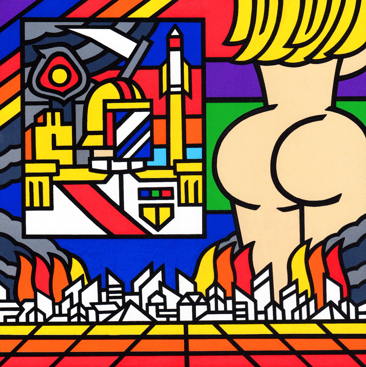 HomelessCop's tweet image. King of The Town (8 x 8 acrylic) 2020