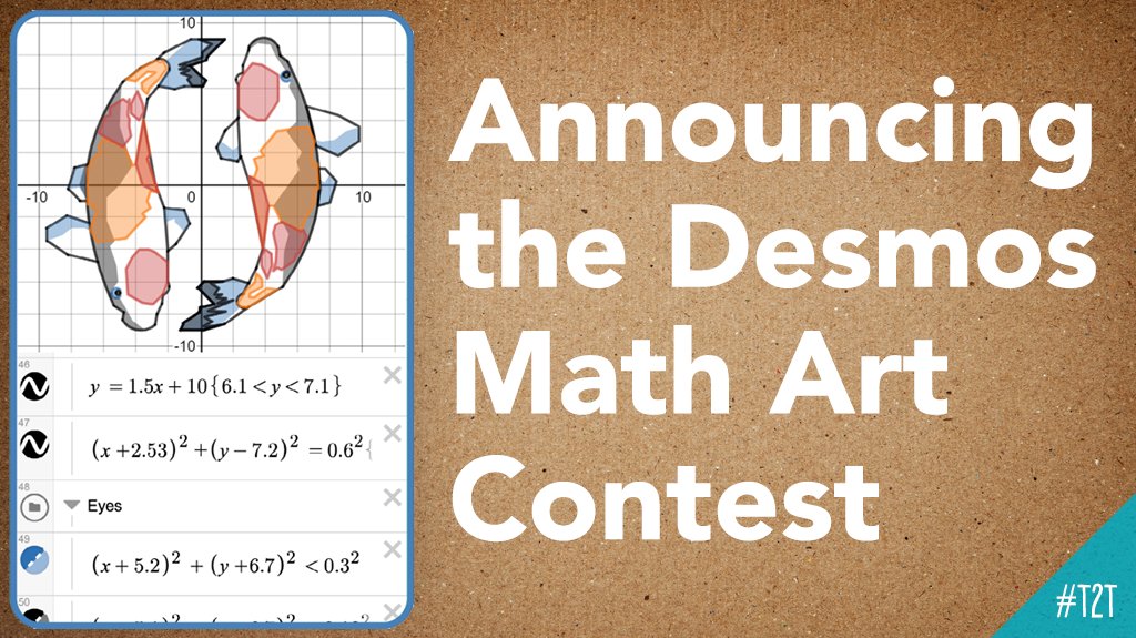 teacher2teacher's tweet photo. How would you turn this: 📈 

... into this: 🖼?

For the first-ever @Desmos Math Art Contest, Ss combine math principles with visual art – and have a chance to win $500! Check out the full details here: 
https://t.co/iwwfscNo6y #MTBoS #EduTwitter #iteachmath https://t.co/2rq0XJekMb