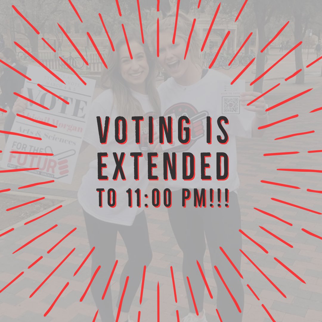 It’s not too late to vote! 
Texas Tech Students, VOTE⭐️VOTE⭐️VOTE! 
Vote at ttu.edu/vote
