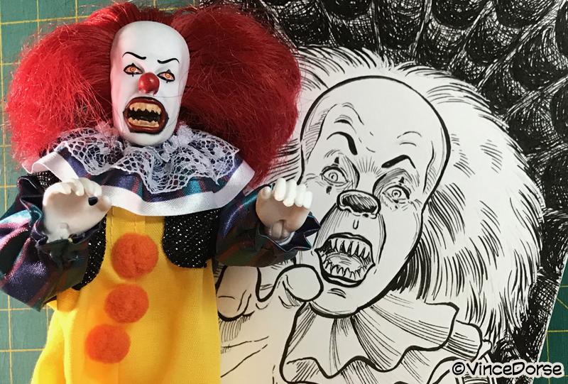 Who doesn't adore Tim Curry while simultaneously being terrified of his Pennywise? Nobody I know. So I inked the scary clown while <a href="/runredrunfelts/">Run Red Run</a> and I discuss Tim Curry.
Here: youtu.be/8vXwF07u_LQ 

#inking #process #pennywise #IT