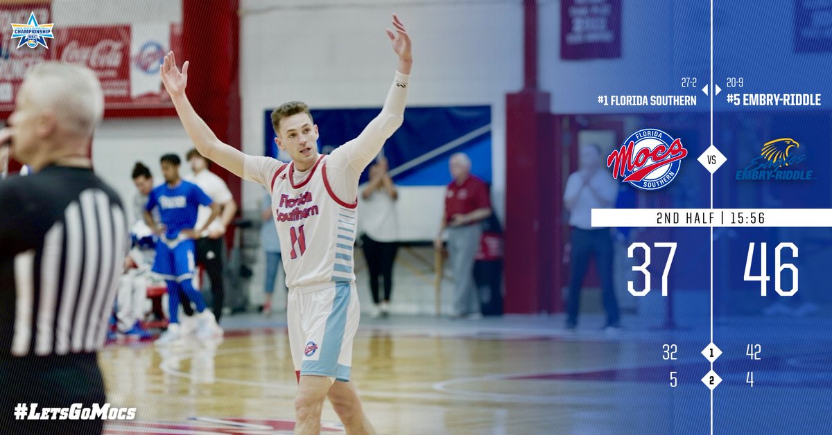 FSC_Mocs's tweet photo. #FSCMBB: @FSC_MBB starts the comeback against the Eagles. Watch the second half live at https://t.co/4BwuuFUqSq #LetsGoMocs #SSCtourney https://t.co/gl1X7JqFzl