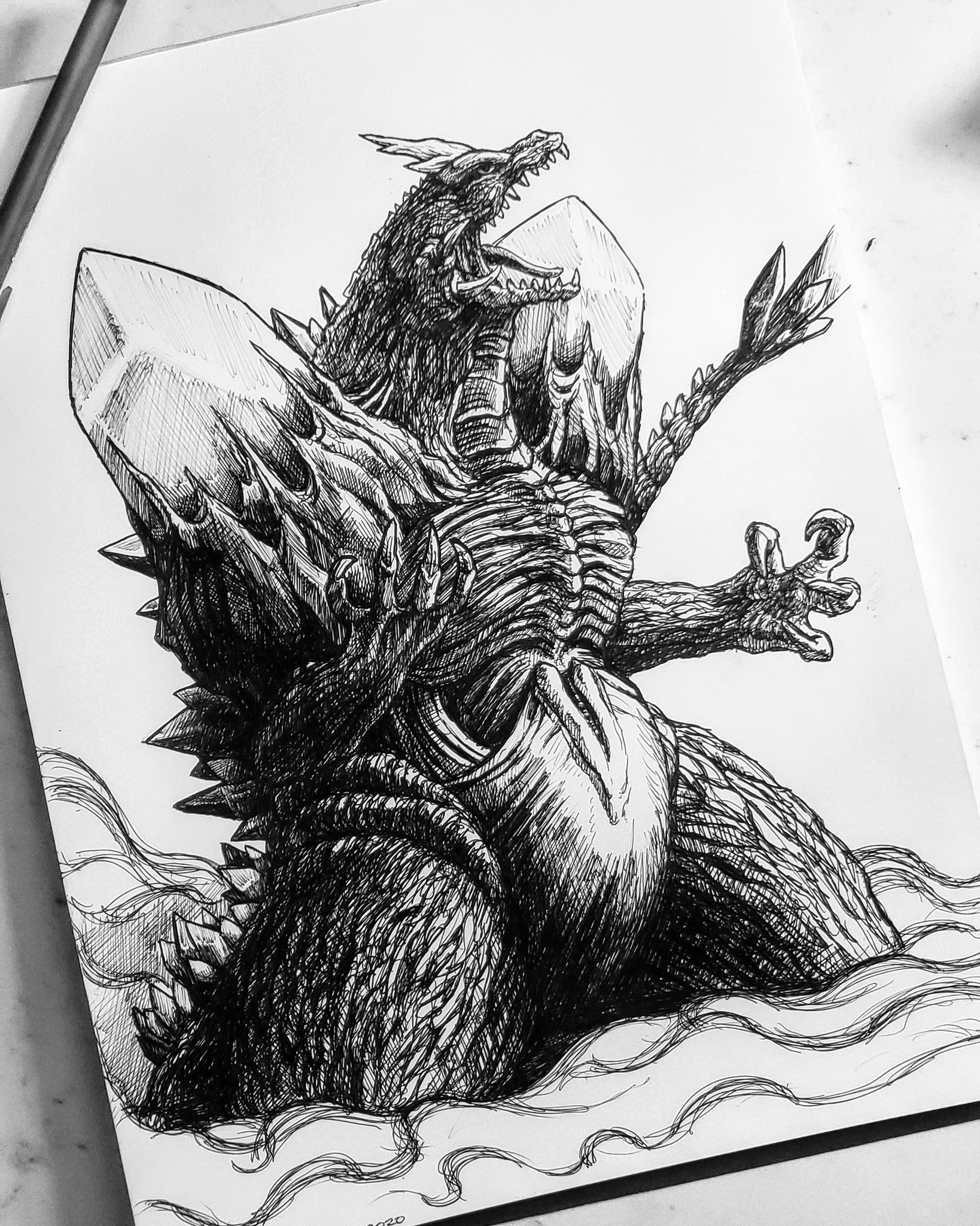 リベラの絵 Lenny Romero в X: „#kjmm2020 Day 5: #Spacegodzilla Had a