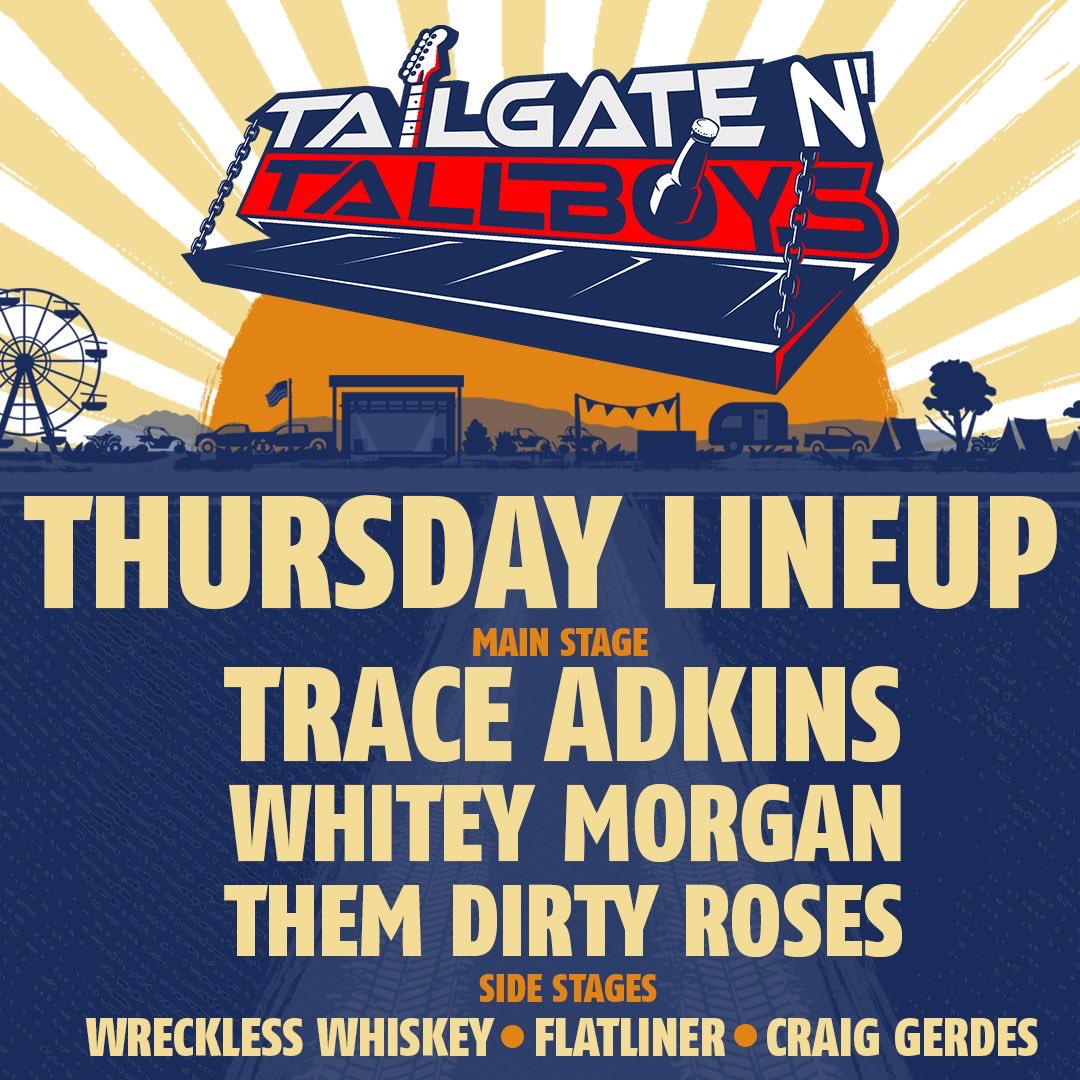 getwreckless16's tweet photo. .@TailgateTallboy is about to #GetWreckless!  We’re excited to be joining Trace Adkins, Whitey Morgan, Them Dirty Roses, Flatliner, and Craig Gerdes on Thursday, July 30th, 2020!  Make sure you have your tickets! https://t.co/SXbZdk63Fz