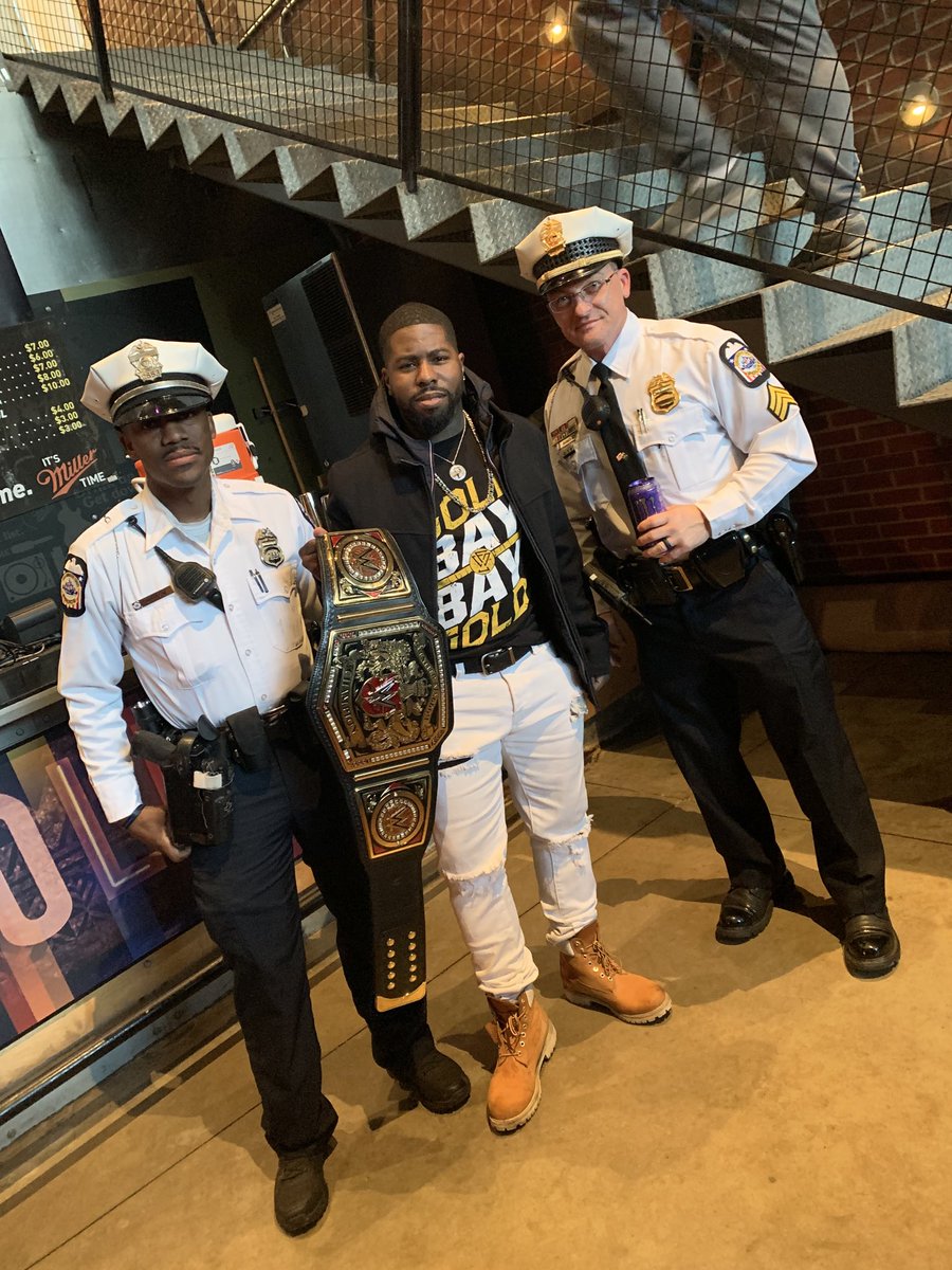 KnightKristofer's tweet image. Police escort for the champ! #NxtColumbus