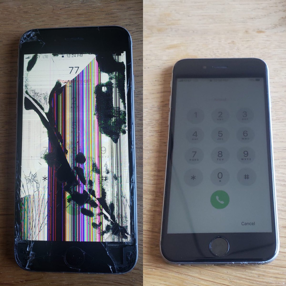 GothamIphone's tweet photo. We were #downtown on #broadway helping a customer bring this #iphone back to life! #backfromthedead #lcd was #nobueno as you can see. #quickandeasy #screenreplacement #thankyou ! #iphonerepair #iphonerepairs #wecometoyou #nyc https://t.co/5YJ8HtAVSE