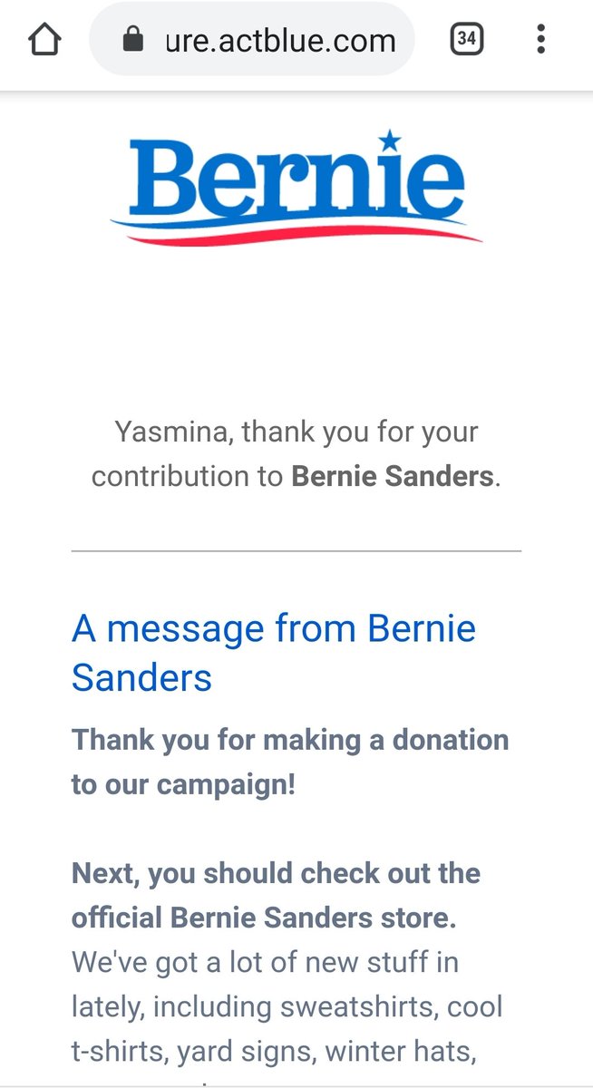 Yasmina_Reality's tweet image. #BernieWarren2020 I just donated to Bernie! ##VoteForbernie #votebernie