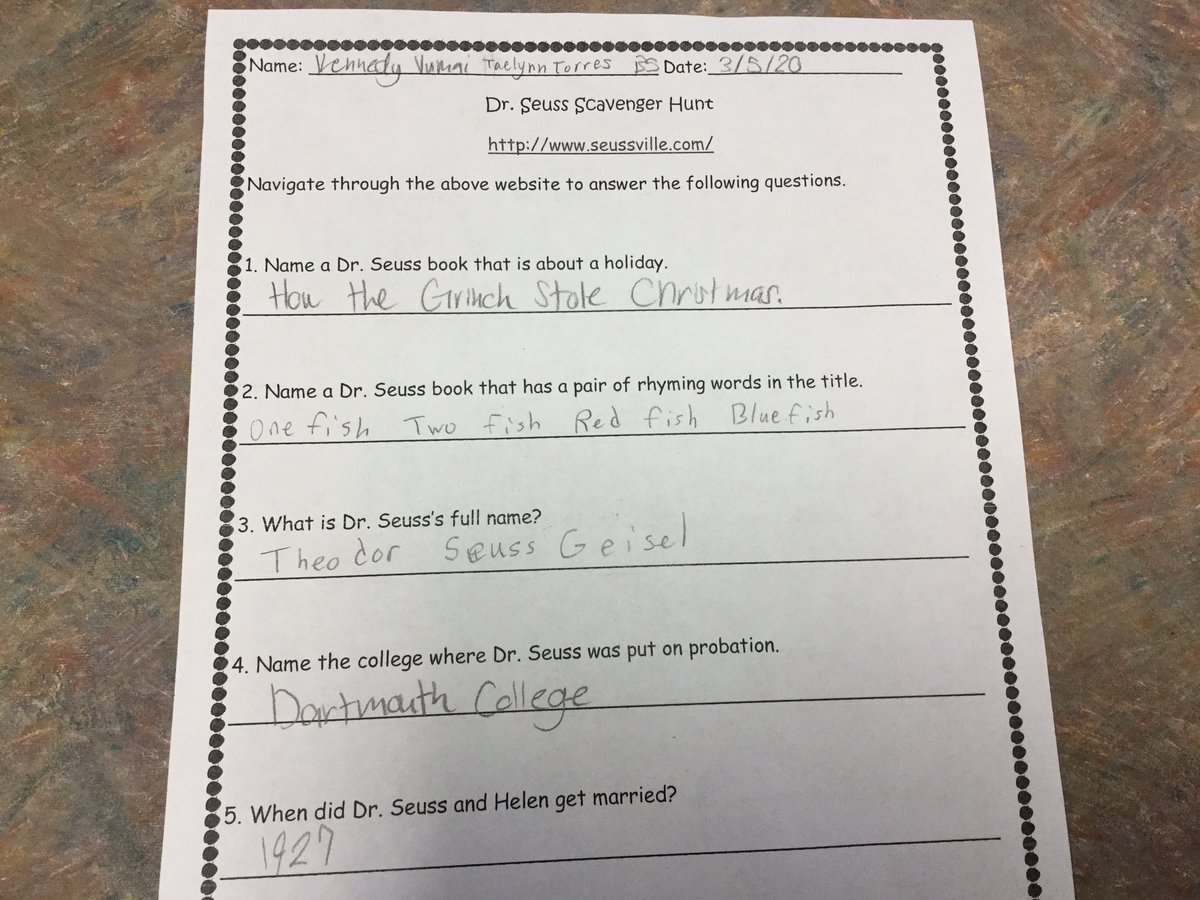 Researching Dr. Seuss makes for fun partner work in our library! 
<a href="/LOuvertureElm/">L'Ouverture Elem.</a>, <a href="/usd259libraries/">usd259libraries</a>, #wpsproud