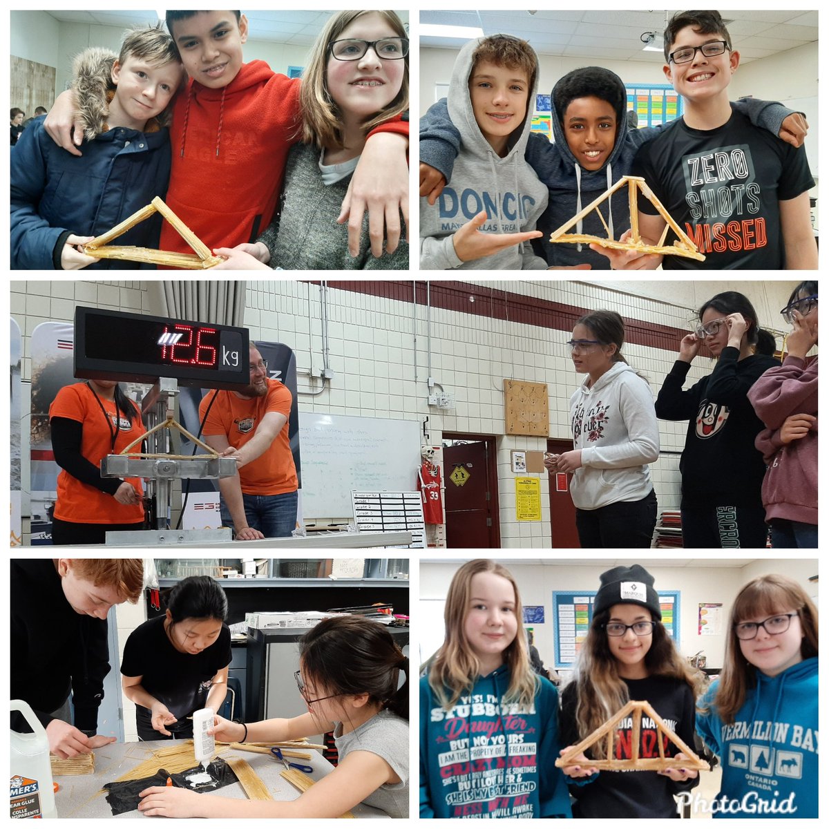 DianaDaoust's tweet photo. Thanks @darwinLRSD and @SheevaKlassen for hosting the Spaghetti Bridge competition!! @EngGeoMB Our Grade 7/8s loved seeing how many kg our bridges held!! Amazing real life engineering project!! @niakwaLRSD https://t.co/5ZWA7r9kDn