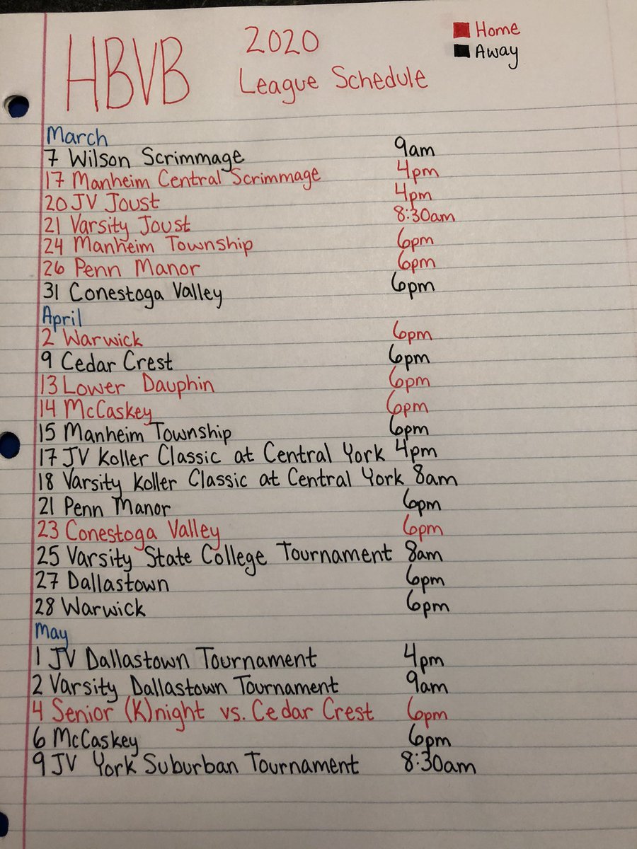 hempbvb's tweet image. 2020 Schedule‼️