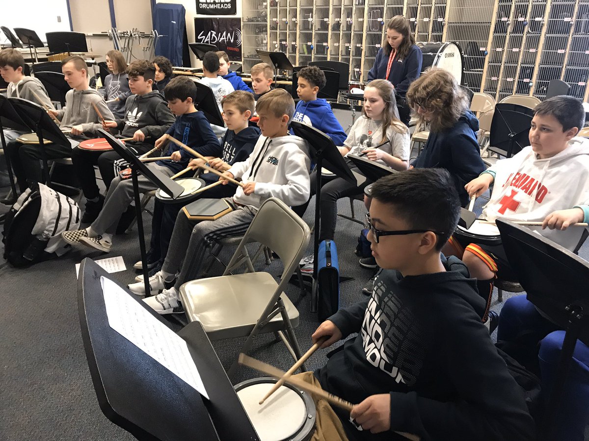 awassonmusic's tweet photo. Thank you so much to Mr. Jules Radino of Blue Oyster Cult for coming in to work with our percussionists on rudiments for @OfficialNYSSMA! Our students appreciated your visit so much! #thisisbms https://t.co/7K53gRe30B