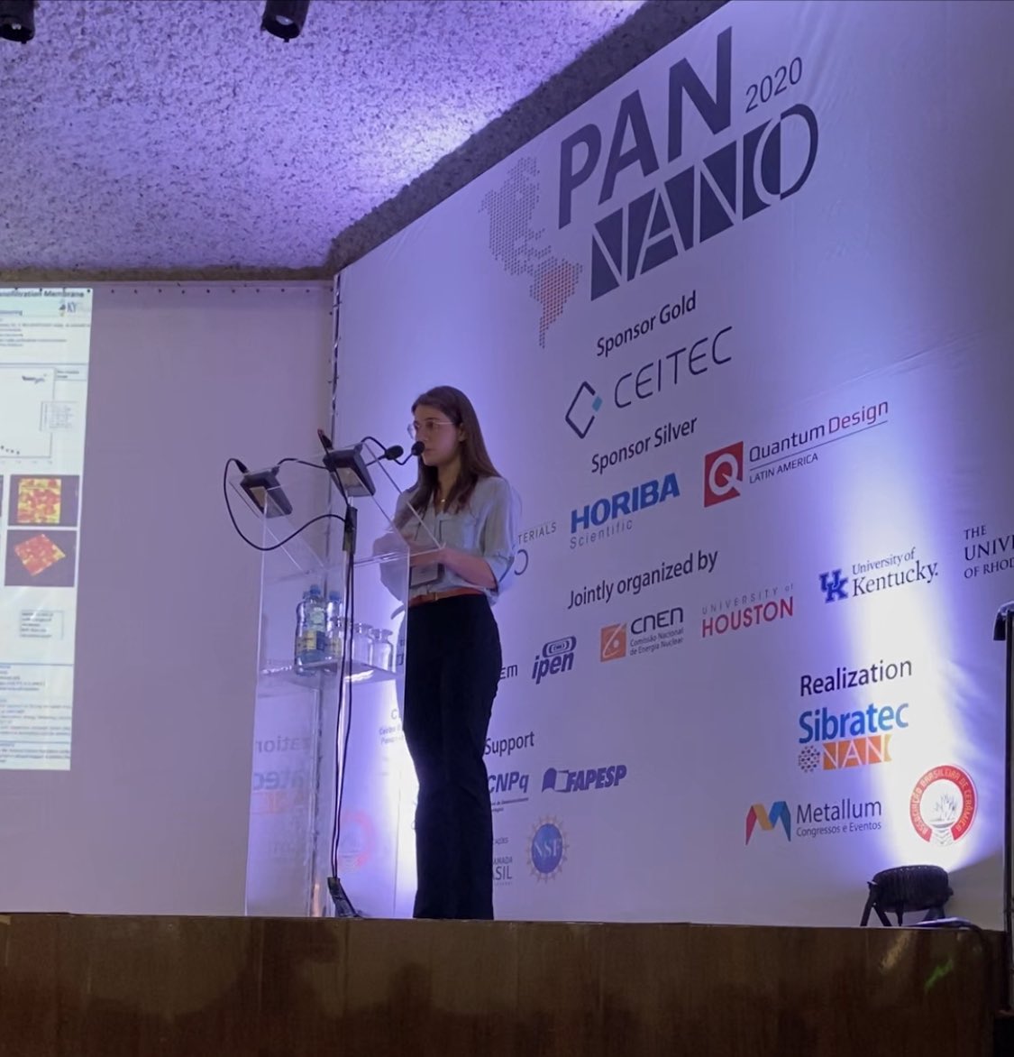 IC_Escobar's tweet photo. #pannano brought dozens of students from US universities thanks to ⁦⁦@NSF⁩ like Sarah (research at ⁦@ukyengineering⁩ with me) to present their work as poster AND as 3-min TED/poster highlights: no intro/no questions but only the highlight of the work! #nsfstories https://t.co/YLWUvTmBZm