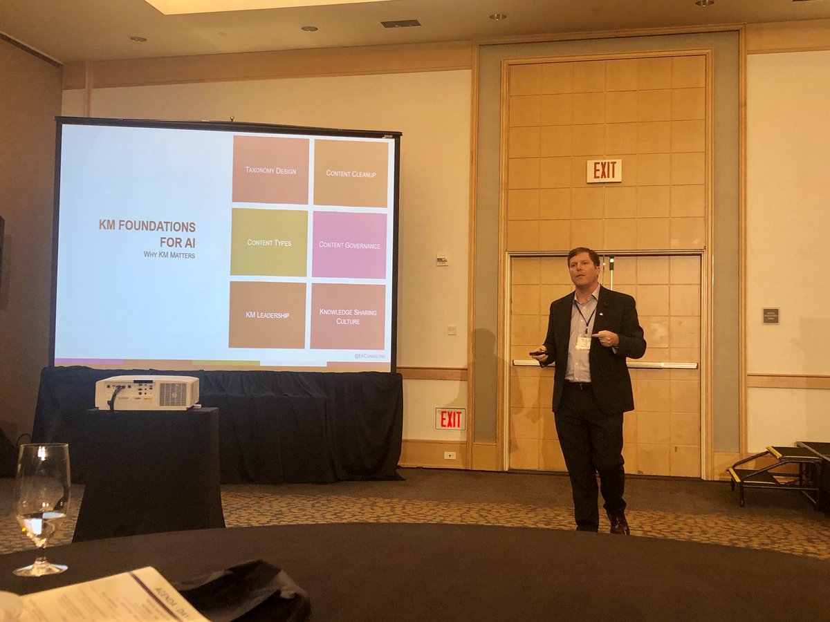 JaronskiMadi's tweet photo. Listening to ⁦@jhilgerbc⁩ discuss why #KM is the foundation for #AI at ⁦@KMInstitute⁩’s #kmshowcase2020 https://t.co/XuBHHL82e3