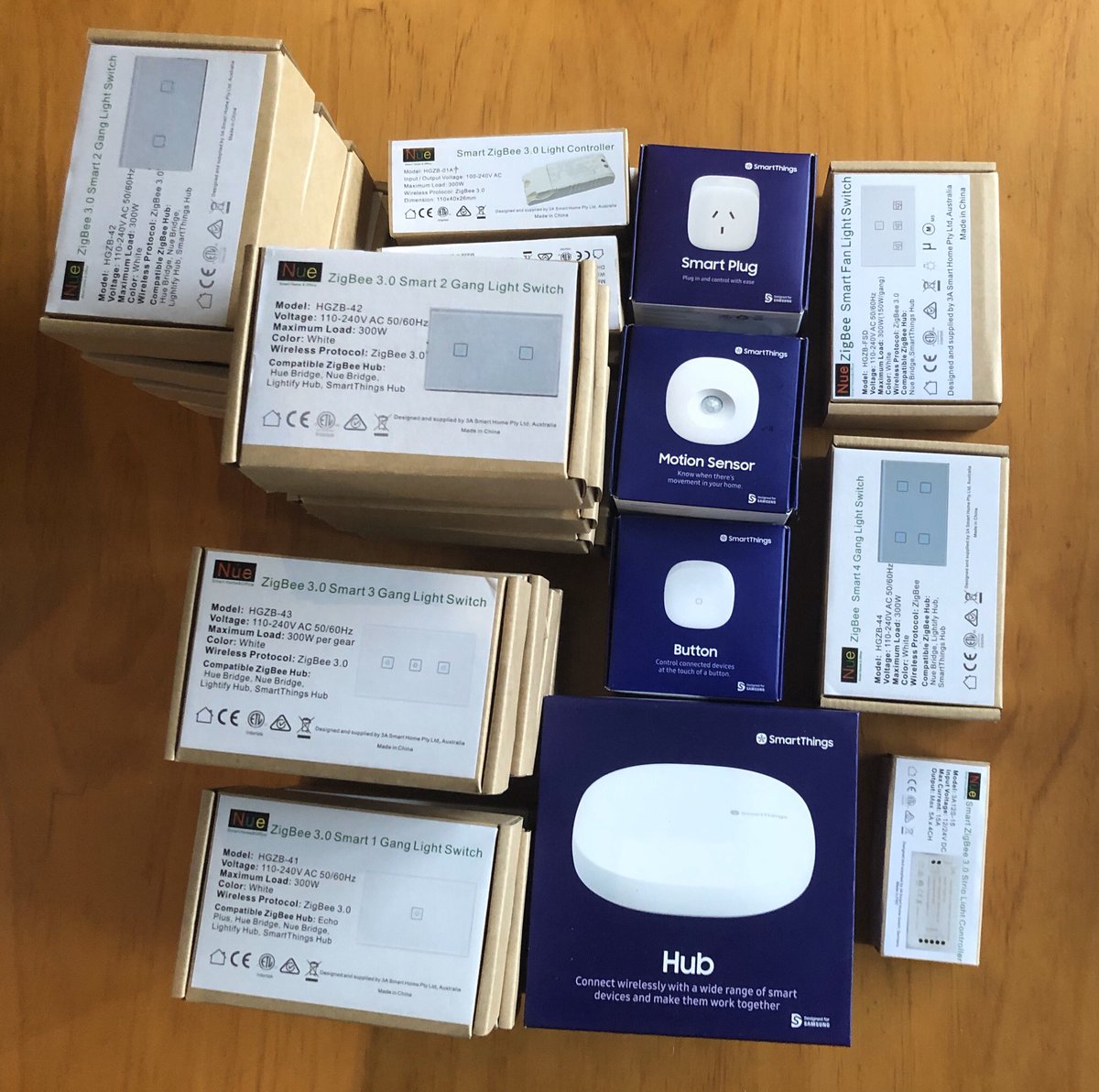 A new bunch of home automation goodies have arrived.  #smarthome #automation #zigbee #smartthings