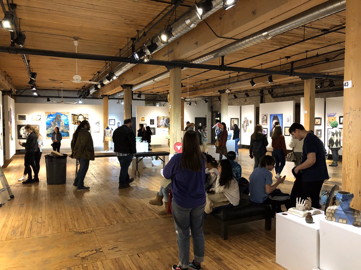 RamsFineArts's tweet photo. We had a great time going to IHSAE and seeing the best work from high school students in the state! Central has five artists represented in the General Exhibition and one (Cate Nelson) in the Senior Scholarship Exhibition! Christine and Cate are pictured. #ramslife @D127GetsReal https://t.co/yLDeSMl1M1