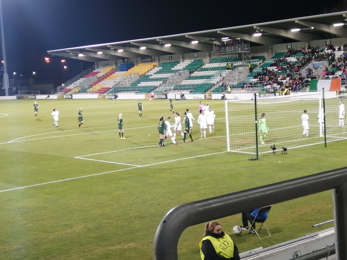 BlakestownS's tweet photo. Well done to the girls in green!. Ireland 1 Greece 0. Great night. Super supporters.#CantSeeCantBe #fai #cogib https://t.co/9jXVOcMaJh