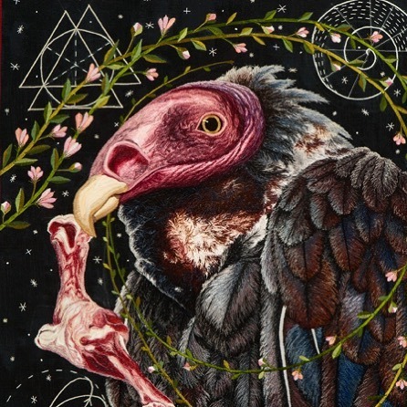 “Turkey Vulture”, free-motion sewing machine embroidery by Chris Roberts-Antieau. Available today at Antieau Galleries. ift.tt/3cyxT5n