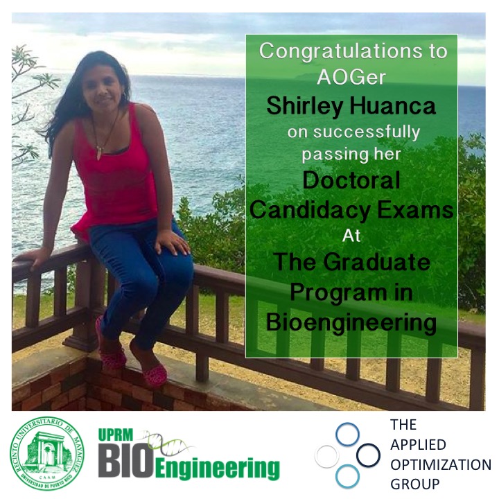 AppliedOptUPRM's tweet photo. Congratulations to AOGer Shirley Huanca, who successfully passed her Doctoral Candidacy Exams!!! Proud of you, Shirley!!! #AOGAchievers #UPRMBioengineering @EngineeringUPRM #IsazaResearch @UPR_Oficial https://t.co/lIIhzCDb1w