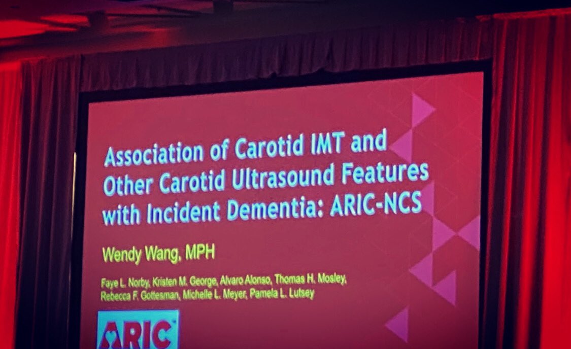 RouchLaure's tweet photo. Fantastic talk by Wendy Wang from Univ. of Minnesota presenting on carotid IMT and incident dementia in the #ARICStudy #EPILifestyle20 @AHAMeetings @AHA_Research @AHAScience https://t.co/dsJ4ay61M6