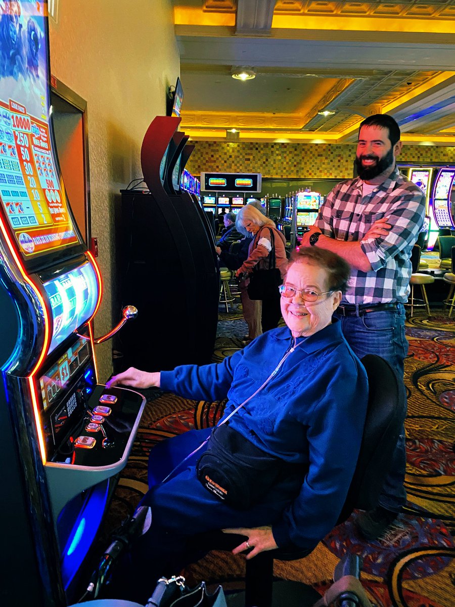 StMaryH's tweet photo. Marilyn shared her desire to make a trip to the casino and our LED &amp; DPO made it happen! #TrilogyBFF #LiveADream @bluechipcasino https://t.co/zmEZlTfMWW