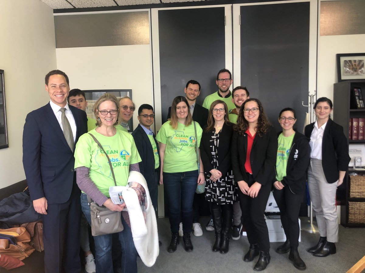 GreenGuyGavin's tweet photo. Proud to have represented @ilenviro at yesterday's #CleanEnergyJobsAct Lobby Day in Springfield. Our team of constituents spoke with @RepAnnWilliams, @yonipizer, and @SenatorSara6 to thank them for their support of #CEJA. Thankful that @MattMartinChi was able to join as well! https://t.co/1OzjPEt8RA