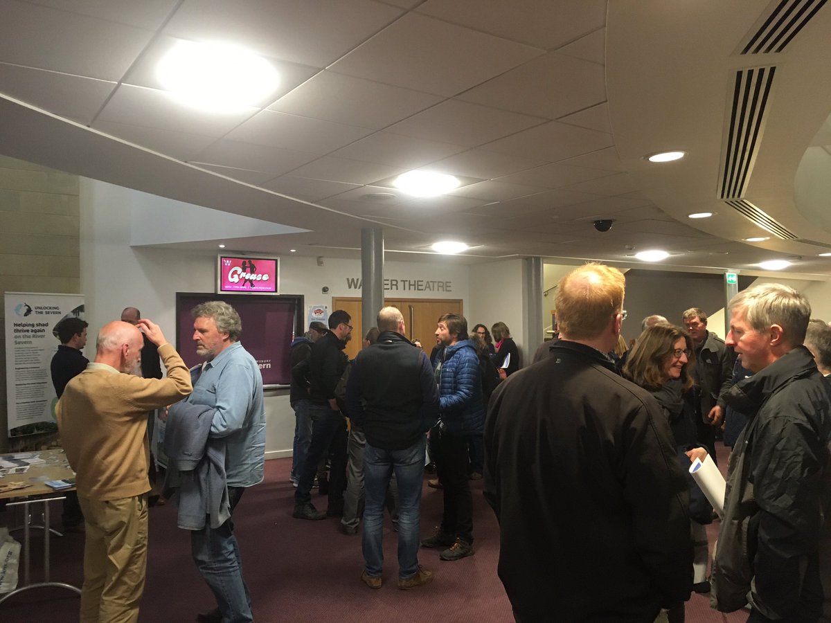 Been at a screening of Artifishal this evening in Shrewsbury. So tragic to see and hear of the plight of salmon. Even more proud now though of the amazing work of <a href="/SevernUnlocked/">Unlocking the Severn</a> to help our populations of salmon and other species