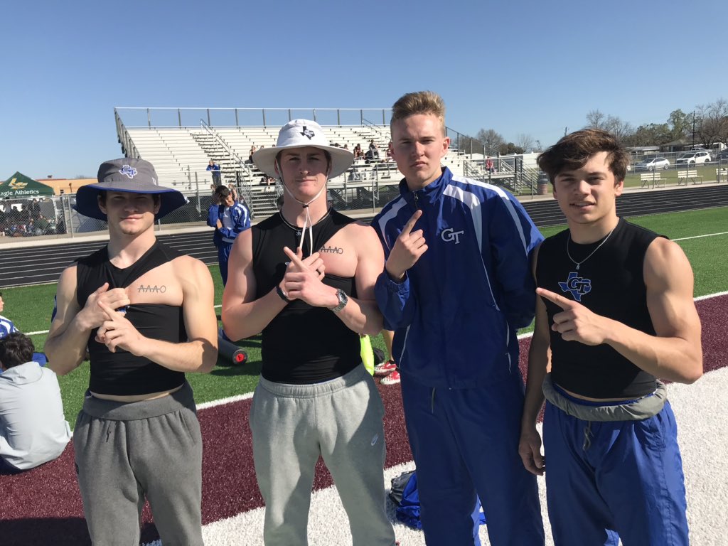 GunterTrack's tweet photo. Varsity Boys - 1st place in the 4x100! 

#TPW #243
It takes what it takes! https://t.co/GnSjRvHU18