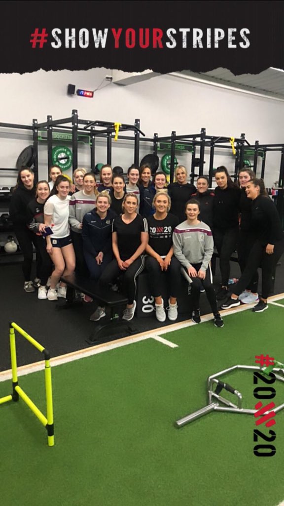 aoifedonohue's tweet photo. Showing our stripes for this years @20x20_ie campaign #ShowYourStripes #20x20 @OfficialCamogie @GalwayCamogie96 https://t.co/O9ZPjQyIOT