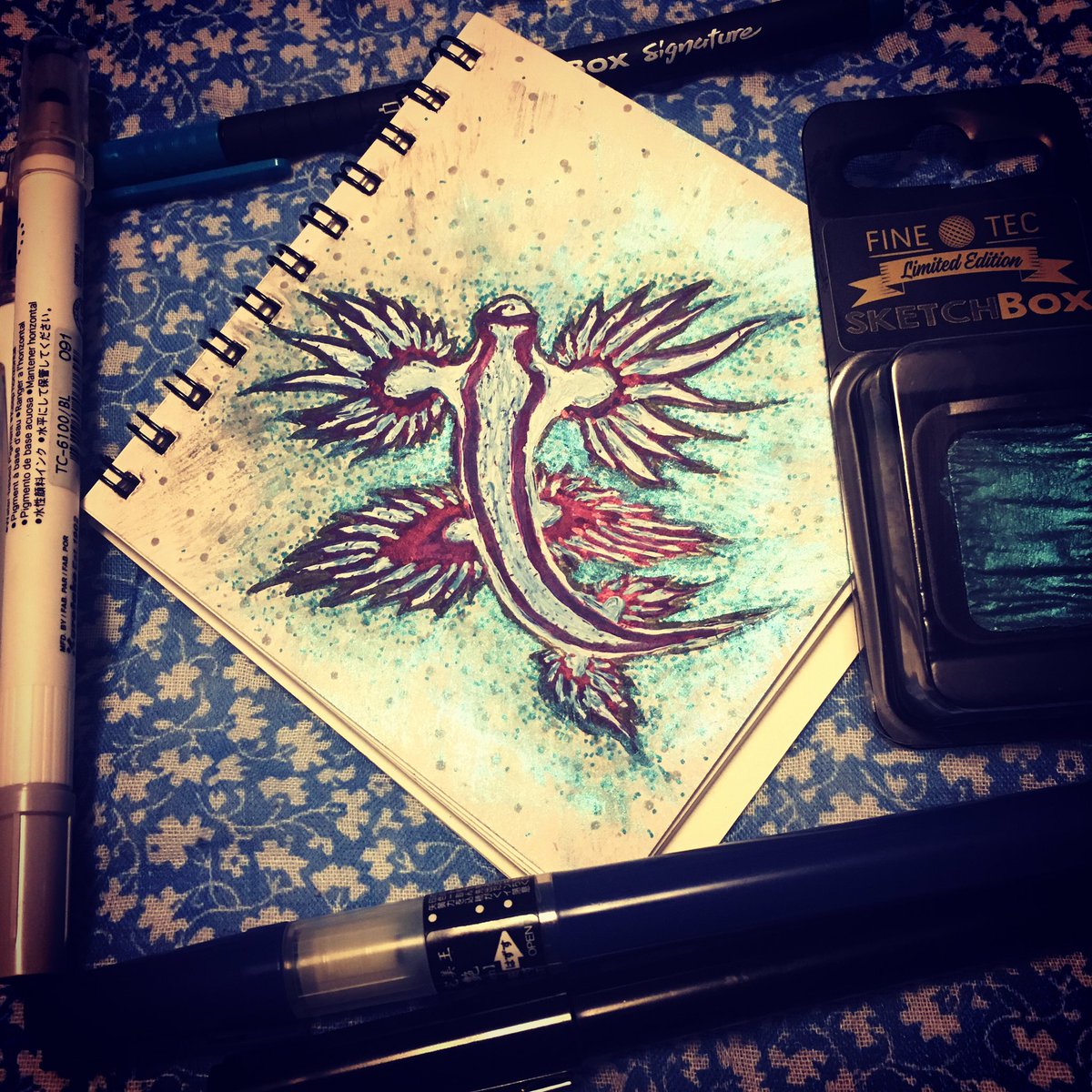 RebelAnneDoll's tweet image. Another sick day but instead of digital I decided to play with my #sketchbox supplies #drawing #ink #inkdrawing #nudibranch #nudibranches #sketch #sketching #sea #seacreatures #seaart #sketchboxfebruary #sketchboxjanuary #sketchboxmarch #art #artist #artwork #ArtistOnTwitter