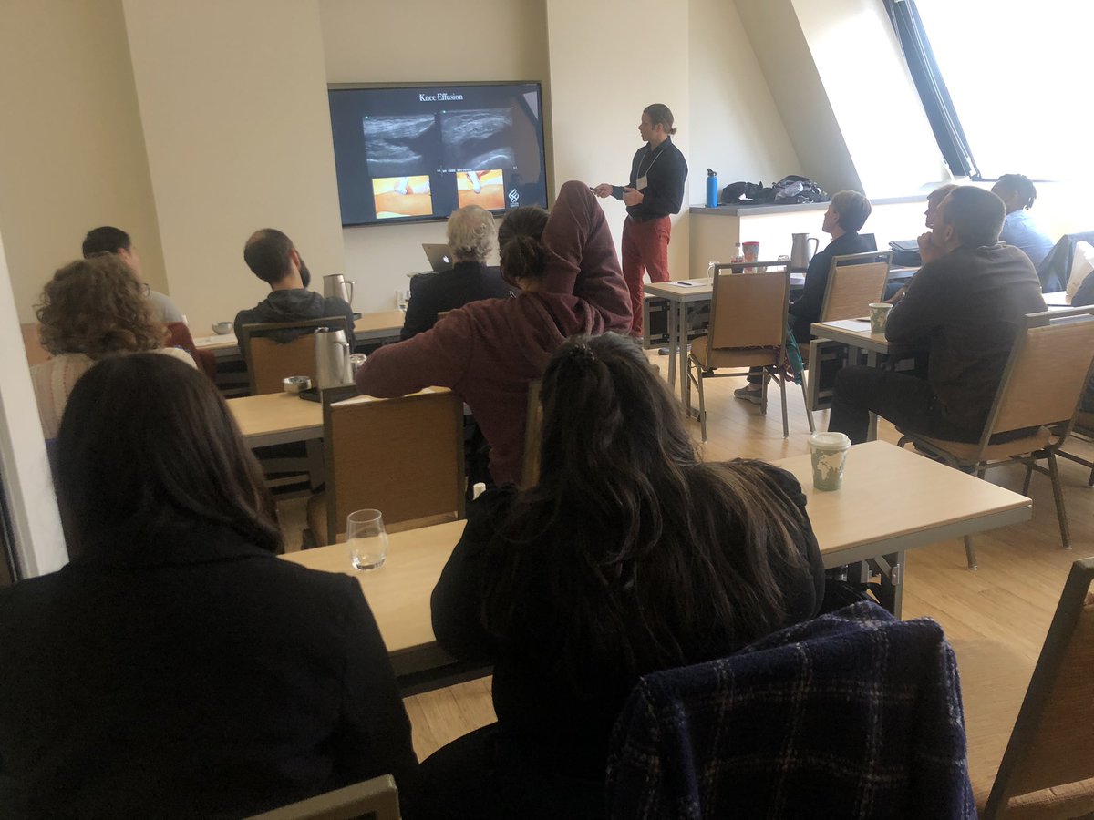 GusiPocus's tweet photo. Dr Ryan Petering giving an awesome intro to #mskpocus for primary care doctors! Saving patients money,
#POCUS way cheaper than MRI @sonoramos @FMultrasound https://t.co/dJ1Qnz5W8j
