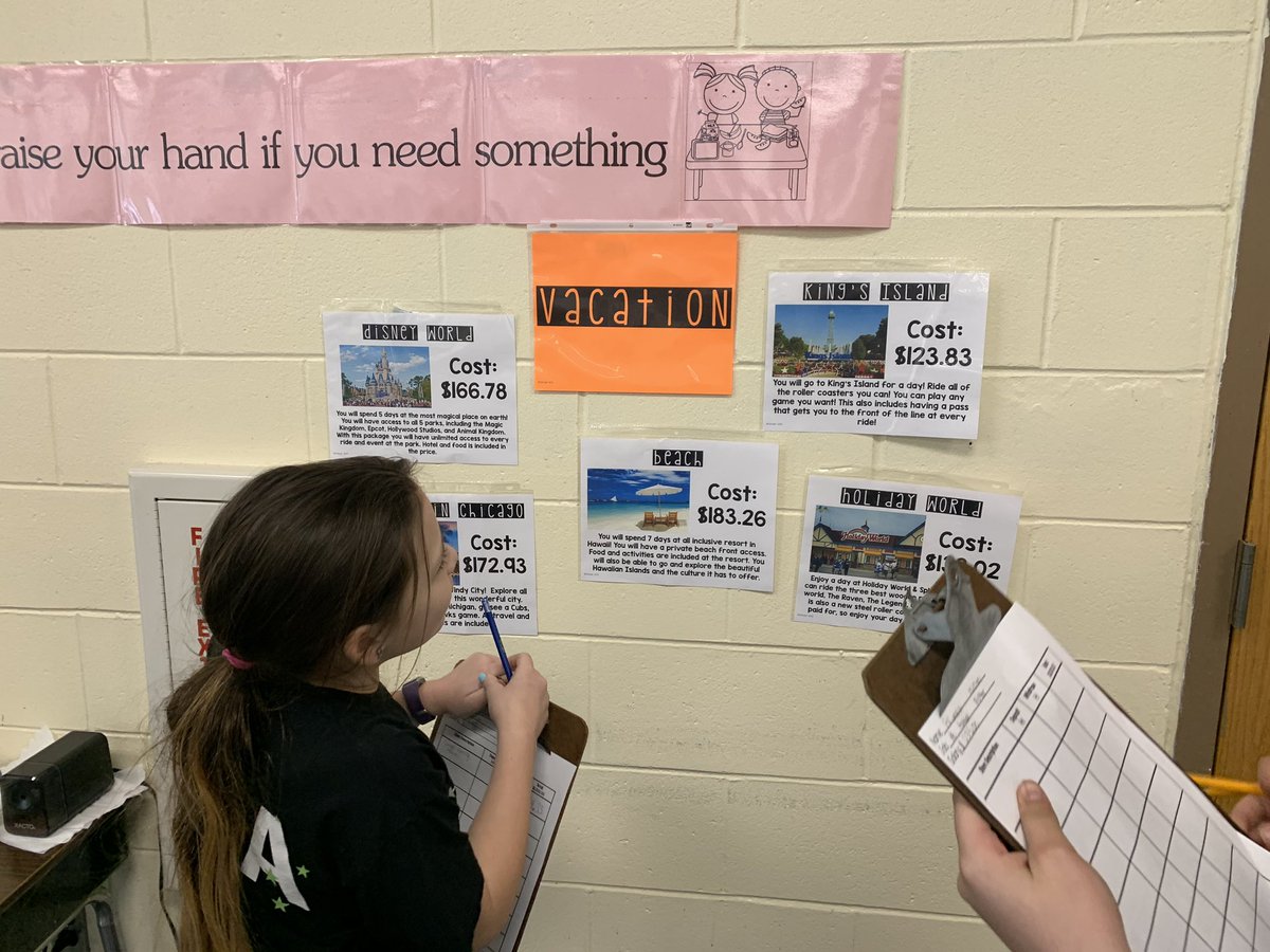 MissBarnhard5th's tweet photo. Today, 5th graders practiced adding and subtracting decimals by playing a version of one of my favorite games, Life! They were given a job and a salary, and had to use their money wisely to purchase homes, cars and much more! https://t.co/XtfVeu1nnF