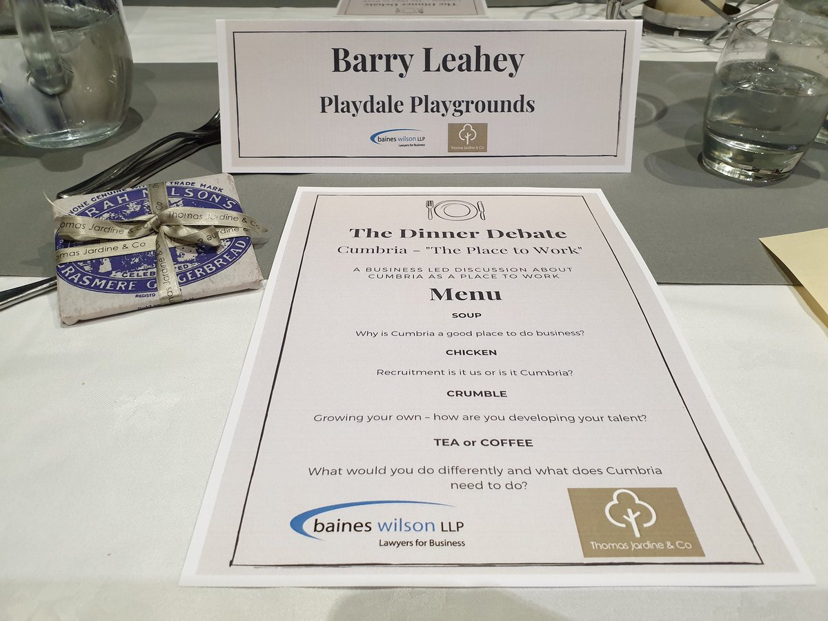 BarryLeahey's tweet photo. A fantastic evening dinner with @thomasjardineco &amp; @BainesWilsonLLP discussing the 'opportunities' #cumbria has. Let's do this!! On my way home with my @BestGingerbread - thank you! #collaboration #education https://t.co/JcHWIr3oDW