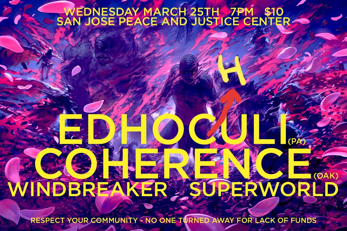 Even tho I think was spelled wrong I gotchu, you gotta see edhochuli when we play with them March 25 at sj ph. That band is nuts 🌎🌍🌏