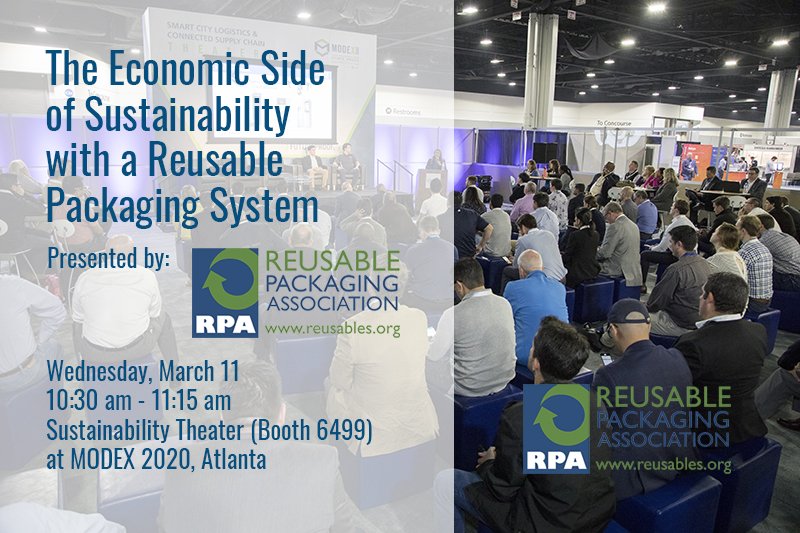 RPAreusables's tweet photo. Learn how reusable #packaging systems can deliver economic advantages for sustainable business operations and growth with the RPA President and CEO Tim Debus in the #Sustainability Theater at #MODEX2020: https://t.co/LQOt3Nvzqf
#reuserevolution #switchtoreusables https://t.co/SwOKKXGV6F