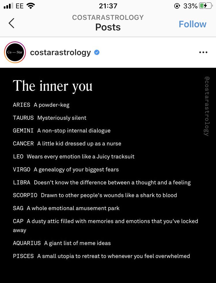 booluckford's tweet image. So over on IG we (@leajovy) and I have been enjoying the delights of @costarastrology which are always so spot on and fucking funny. But this one really takes the biscuit for this #utopia creating #piscean 🤣 #starsigns #notsuchbullshitperhaps #writerprocrastination ? #inthestars