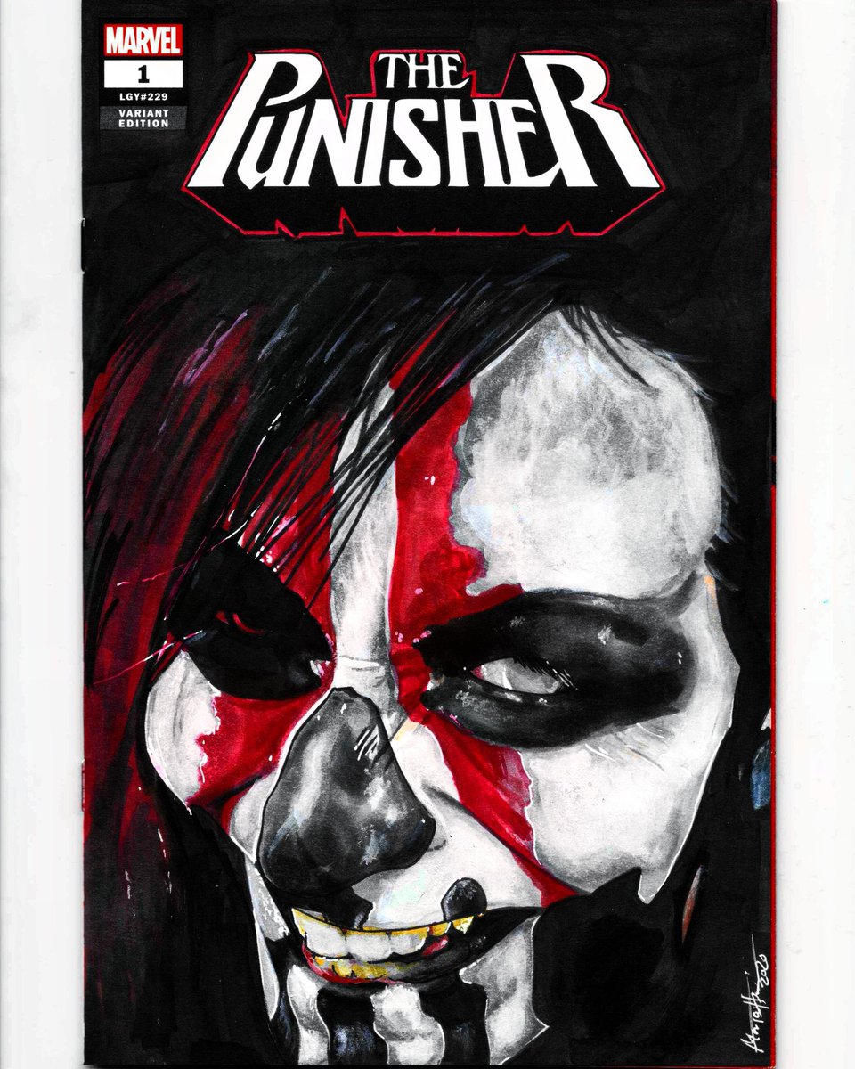 maria_tattoo13's tweet photo. Was gonna wait till later in the month to post this but it's too awesome not to post! Here's what I'm bringing to @WrestleCon to get signed along with my "Undead Exorcist" hoodie! Enjoy this Punisher @WeAreRosemary variant cover I painted! #Punisher #DemonAssassin #VengeanceDemon https://t.co/lxmktooaV8