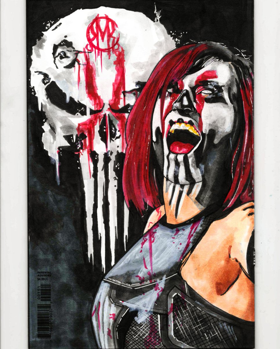 maria_tattoo13's tweet photo. Was gonna wait till later in the month to post this but it's too awesome not to post! Here's what I'm bringing to @WrestleCon to get signed along with my "Undead Exorcist" hoodie! Enjoy this Punisher @WeAreRosemary variant cover I painted! #Punisher #DemonAssassin #VengeanceDemon https://t.co/lxmktooaV8