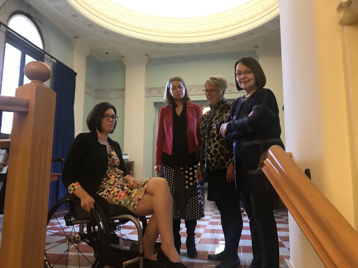 BhinderSajan's tweet photo. Took this pic on the way back from the Carole James presser. Yes they’re MLAs on opposite sides of the house, but they’re all hoping for the best for James. “We’ll be praying for her,” said Shirley Bond. https://t.co/snFvumFW0a