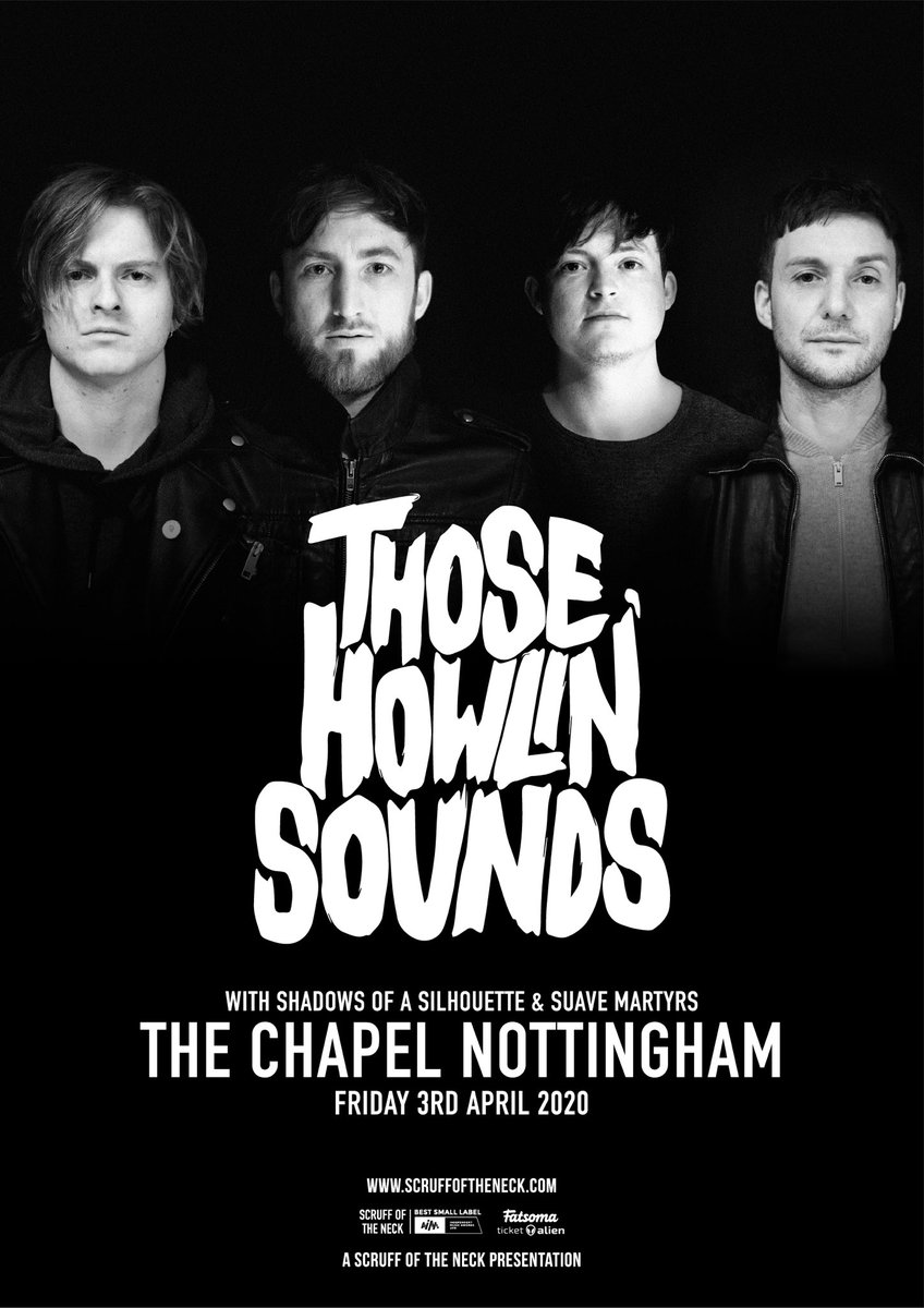 ThoseHowlinSoun's tweet photo. Ahead of our new single we play our first show of the year at The Chapel, for @scruffoftheneck, on 03/04/20. We’ll be playing with @ShadowsofaSilh1 and @MartyrsSuave, tickets are £7.

We’re excited about our new single and there is more news on this tomorrow. Look out for it!

🐺 https://t.co/Yl6nj5YYg2