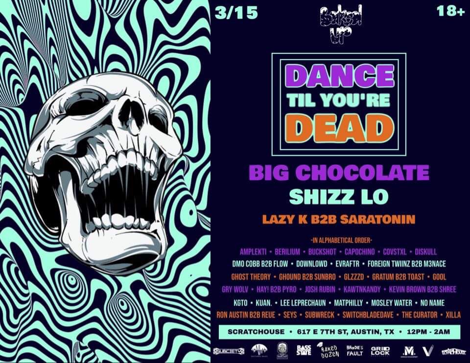 💀 DANCE TILL TOUR DEAD 💀 
Can’t express how stoked I am to be playing in Austin this month🔥 shouts to <a href="/bakedupco/">Baked Up 🍰</a> and <a href="/kawtnkandy/">KawtnKandy</a> 🍬! 
Free with RSVP!
18+ 
5$ at the door!( but still need to rsvp
🌊🌊🌊🌊🌊🌊🌊🌊🌊🌊🌊🌊
I’m bringing the waves to Austin let’s get it
🌊🌊🌊🌊🌊