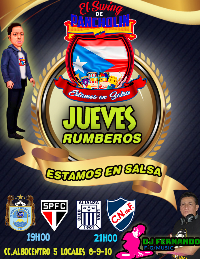 SwingdPancholin's tweet photo. SALSEROS HOY ES JUEVES RUMBEROS LOS ESPERAMOS
DESDE LAS 17H00 @SwingdPancholin  CC ALBOCENTRO 5 LOCALES 8-9- 10
LOS INVITA Francisco Davila SU PROPIETARIO https://t.co/DizG4JZNKF