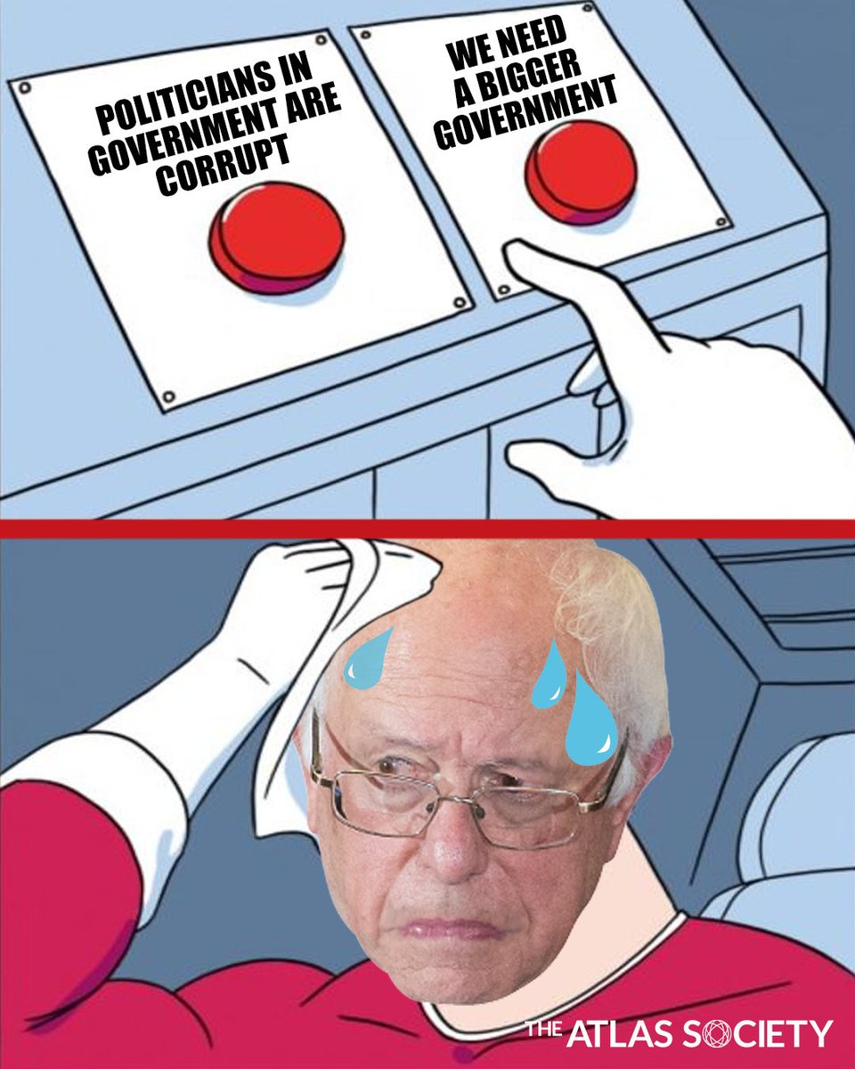 TheAtlasSociety's tweet photo. So What's The Solution Bernie? 😆#ShrinkGovernment #GrowLiberty 

Need A Primer On Objectivism? https://t.co/rIudezd6Z5 https://t.co/EdiI2nCzlR